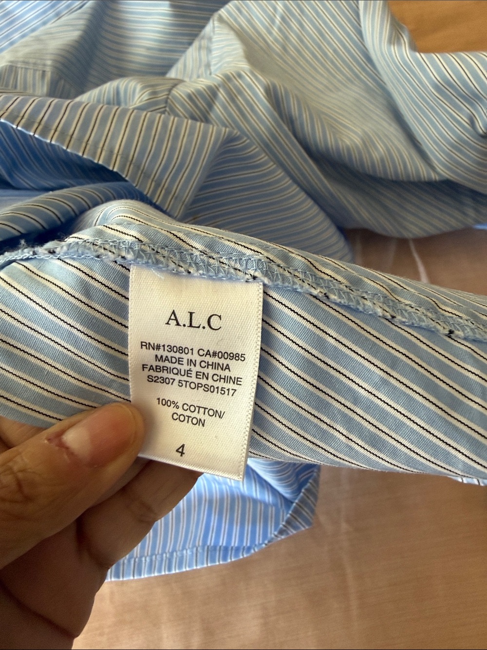 A.L.C. MONICA ll STRIPED CROPPED SHIRT, SZ 4 - Picture 10 of 10